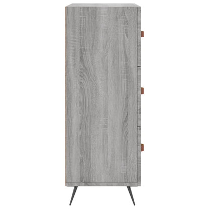 Ladekast 69,5X34X90 Cm Bewerkt Hout Grijs Sonoma - Design Meubelz