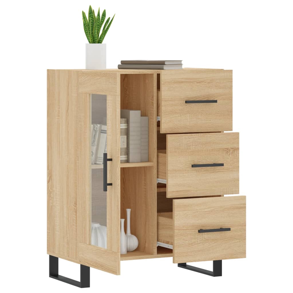 Dressoir 69,5X34X90 Cm Bewerkt Hout Sonoma Eikenkleurig - Design Meubelz