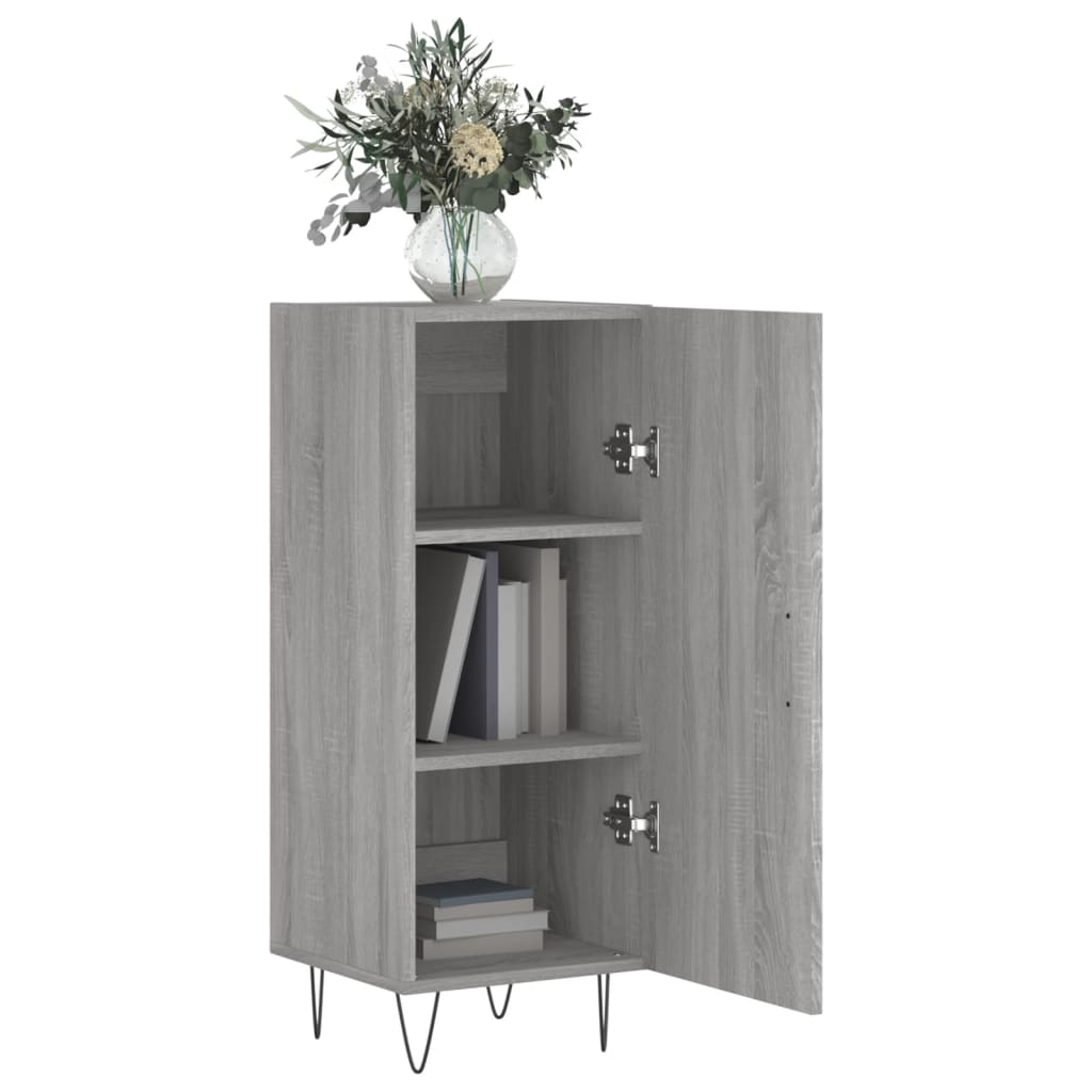 Dressoir 34,5X34X90 Cm Bewerkt Hout Grijs Sonoma Eikenkleurig - Design Meubelz