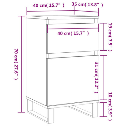 Dressoir 40X35X70 Cm Bewerkt Hout Sonoma Eikenkleurig - Design Meubelz