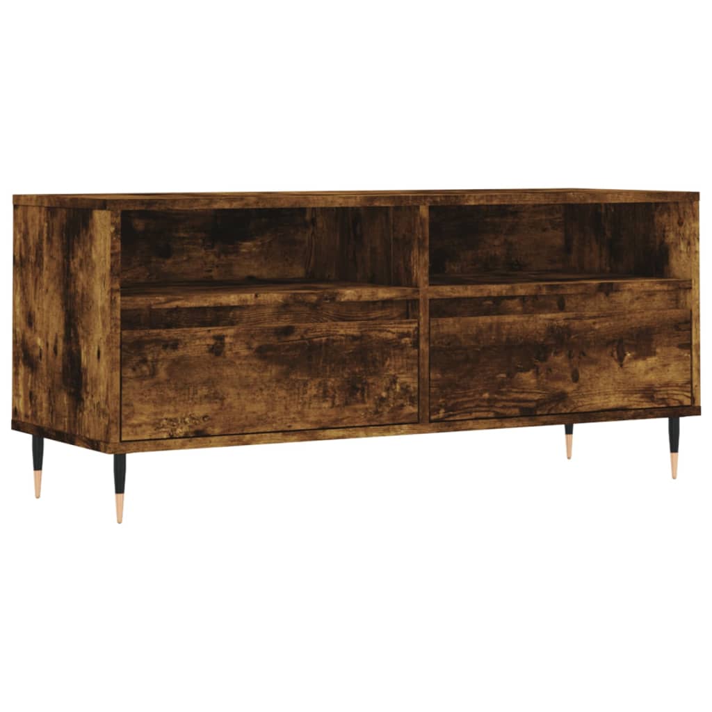 Tv-Meubel 100X34,5X44,5 Cm Bewerkt Hout Gerookt Eikenkleurig Gerookt eiken - Design Meubelz