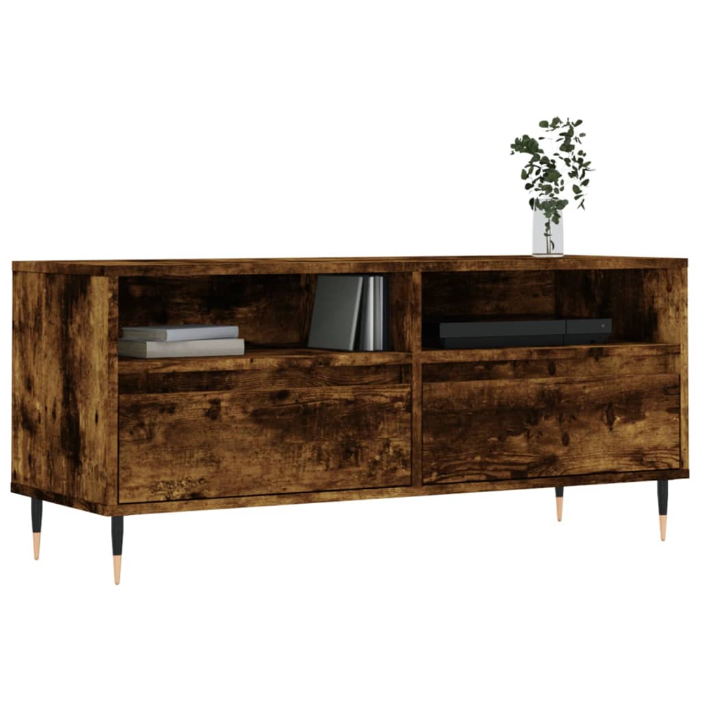 Tv-Meubel 100X34,5X44,5 Cm Bewerkt Hout Gerookt Eikenkleurig Gerookt eiken - Design Meubelz