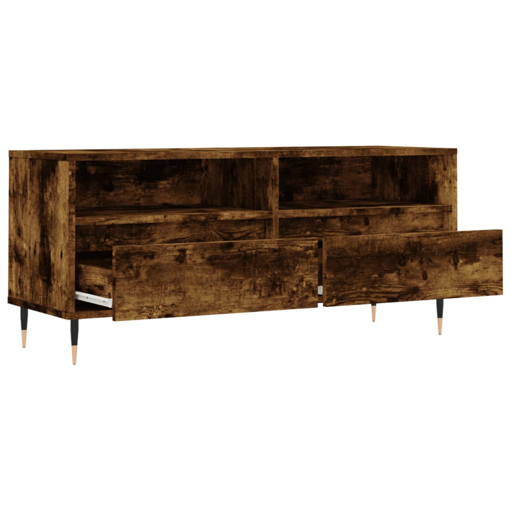 Tv-Meubel 100X34,5X44,5 Cm Bewerkt Hout Gerookt Eikenkleurig Gerookt eiken - Design Meubelz