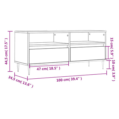 Tv-Meubel 100X34,5X44,5 Cm Bewerkt Hout Gerookt Eikenkleurig Gerookt eiken - Design Meubelz