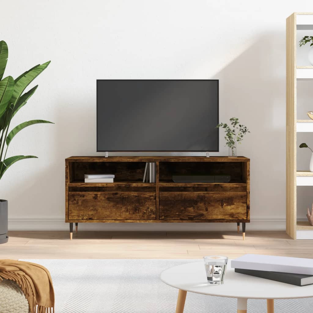 Tv-Meubel 100X34,5X44,5 Cm Bewerkt Hout Gerookt Eikenkleurig Gerookt eiken - Design Meubelz