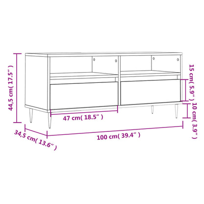 Tv-Meubel 100X34,5X44,5 Cm Bewerkt Hout Grijs Sonoma Eikenkleur Grijs sonoma - Design Meubelz