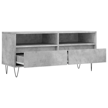 Tv-Meubel 100X34,5X44,5 Cm Bewerkt Hout Betongrijs Betongrijs - Design Meubelz