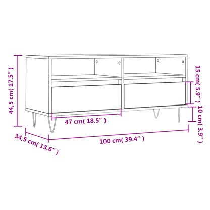 Tv-Meubel 100X34,5X44,5 Cm Bewerkt Hout Betongrijs Betongrijs - Design Meubelz