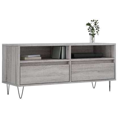 Tv-Meubel 100X34,5X44,5 Cm Bewerkt Hout Grijs Sonoma Eikenkleur Grijs sonoma - Design Meubelz