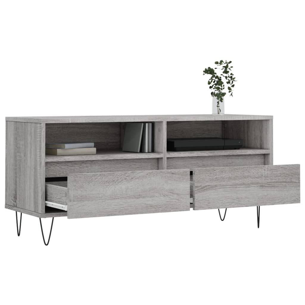 Tv-Meubel 100X34,5X44,5 Cm Bewerkt Hout Grijs Sonoma Eikenkleur Grijs sonoma - Design Meubelz