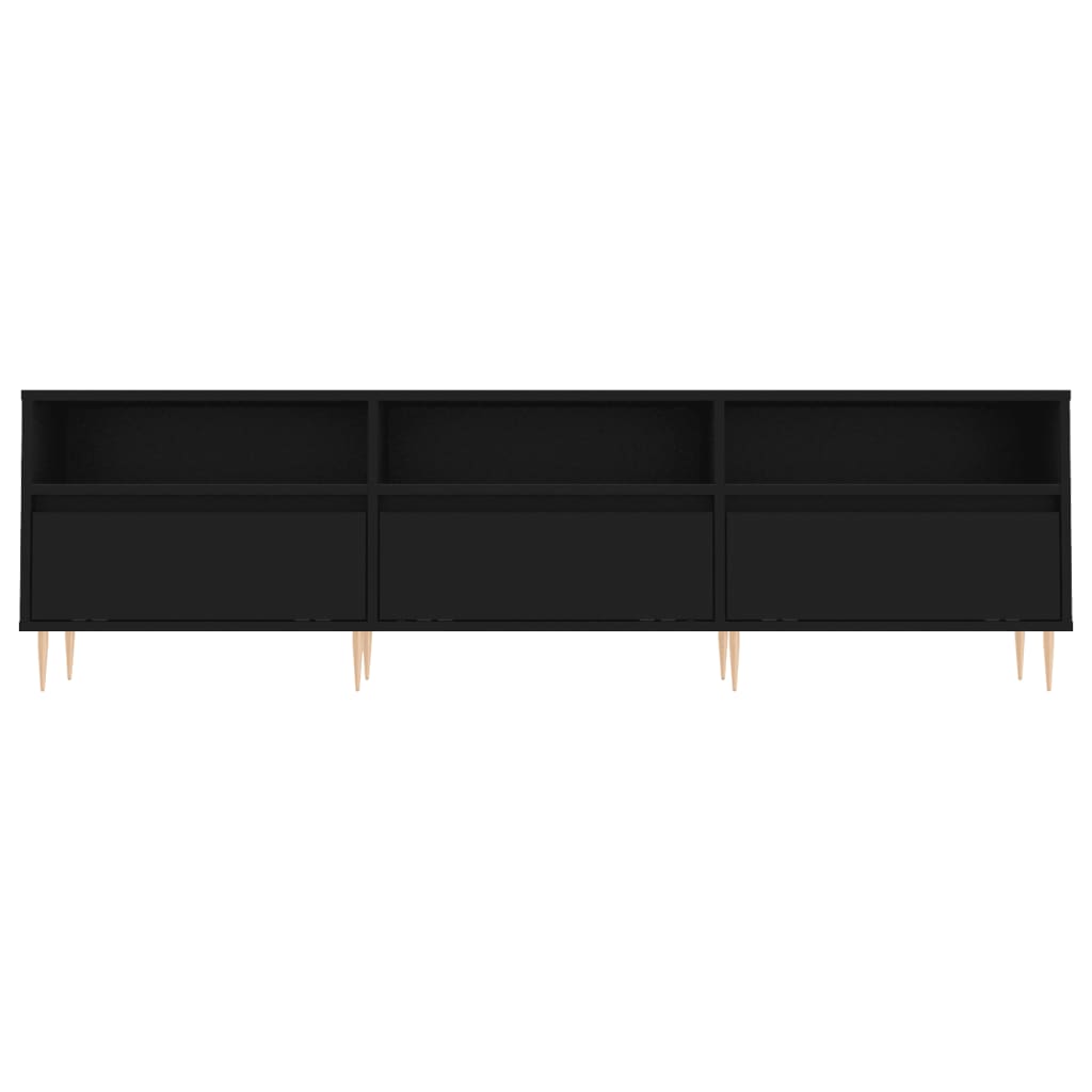 Tv-Meubel 150X30X44,5 Cm Bewerkt Hout Zwart Zwart - Design Meubelz