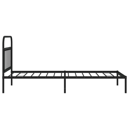 Bedframe Met Hoofdbord Metaal Zwart 100X200 Cm - Design Meubelz