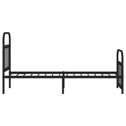 Bedframe Met Hoofd- En Voeteneinde Metaal Zwart 75X190 Cm - Design Meubelz