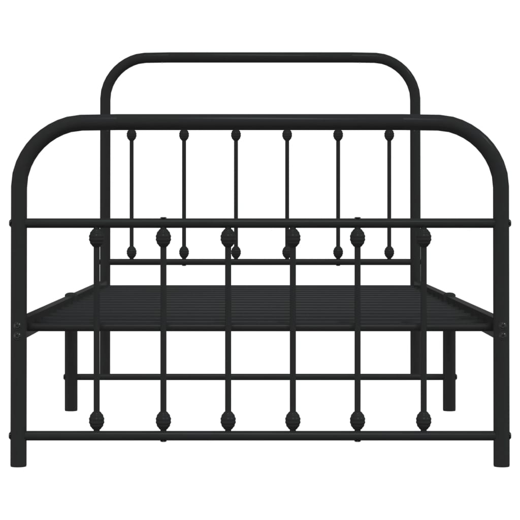 Bedframe Met Hoofd- En Voeteneinde Metaal Zwart 100X190 Cm - Design Meubelz