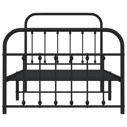 Bedframe Met Hoofd- En Voeteneinde Metaal Zwart 100X190 Cm - Design Meubelz