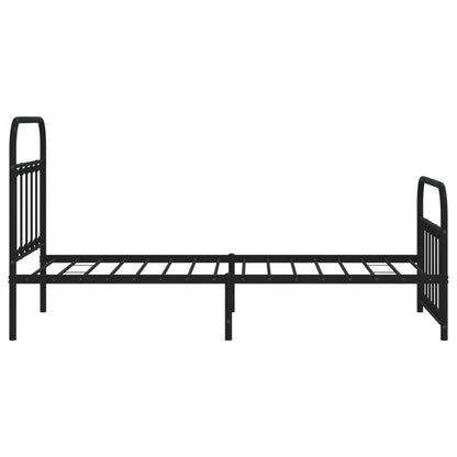 Bedframe Met Hoofd- En Voeteneinde Metaal Zwart 100X190 Cm - Design Meubelz