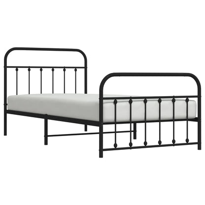 Bedframe Met Hoofd- En Voeteneinde Metaal Zwart 107X203 Cm - Design Meubelz