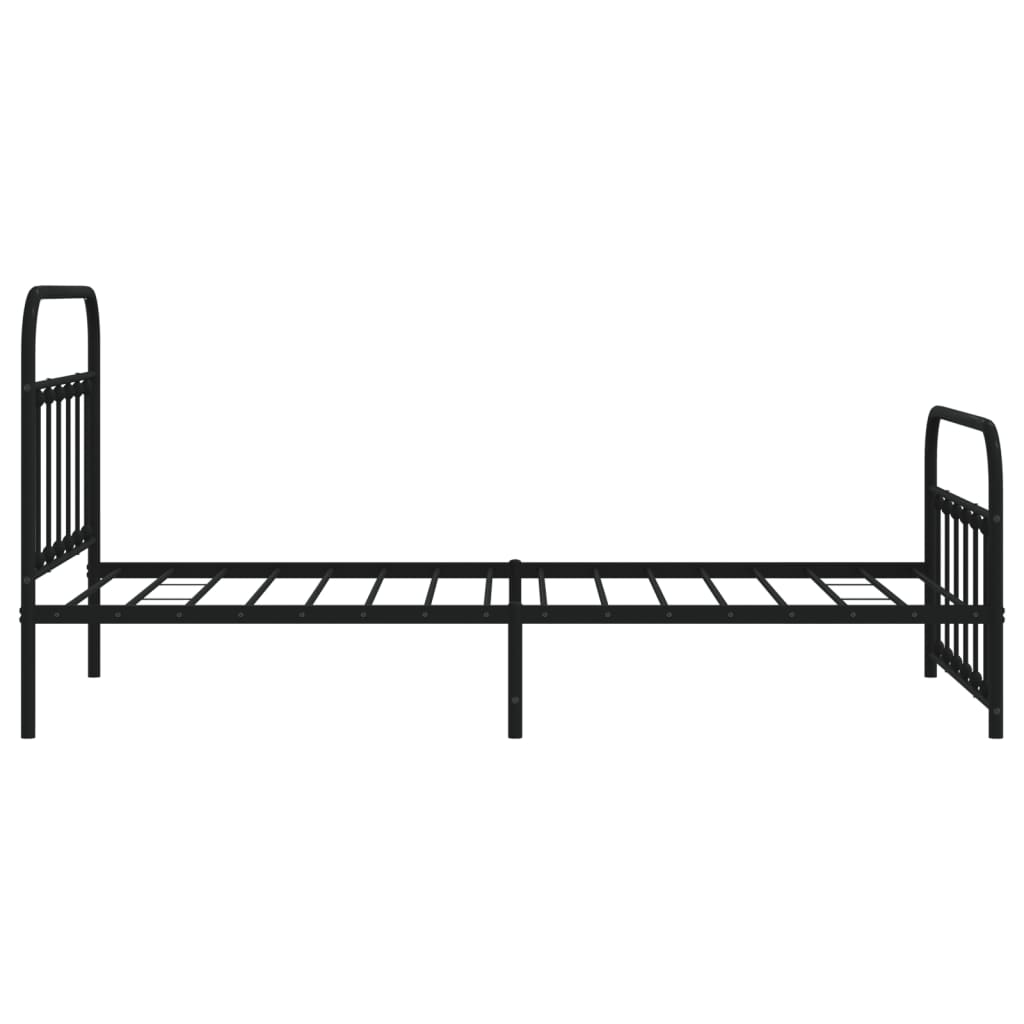 Bedframe Met Hoofd- En Voeteneinde Metaal Zwart 107X203 Cm - Design Meubelz