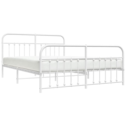 Bedframe Met Hoofd- En Voeteneinde Metaal Wit 180X200 Cm - Design Meubelz