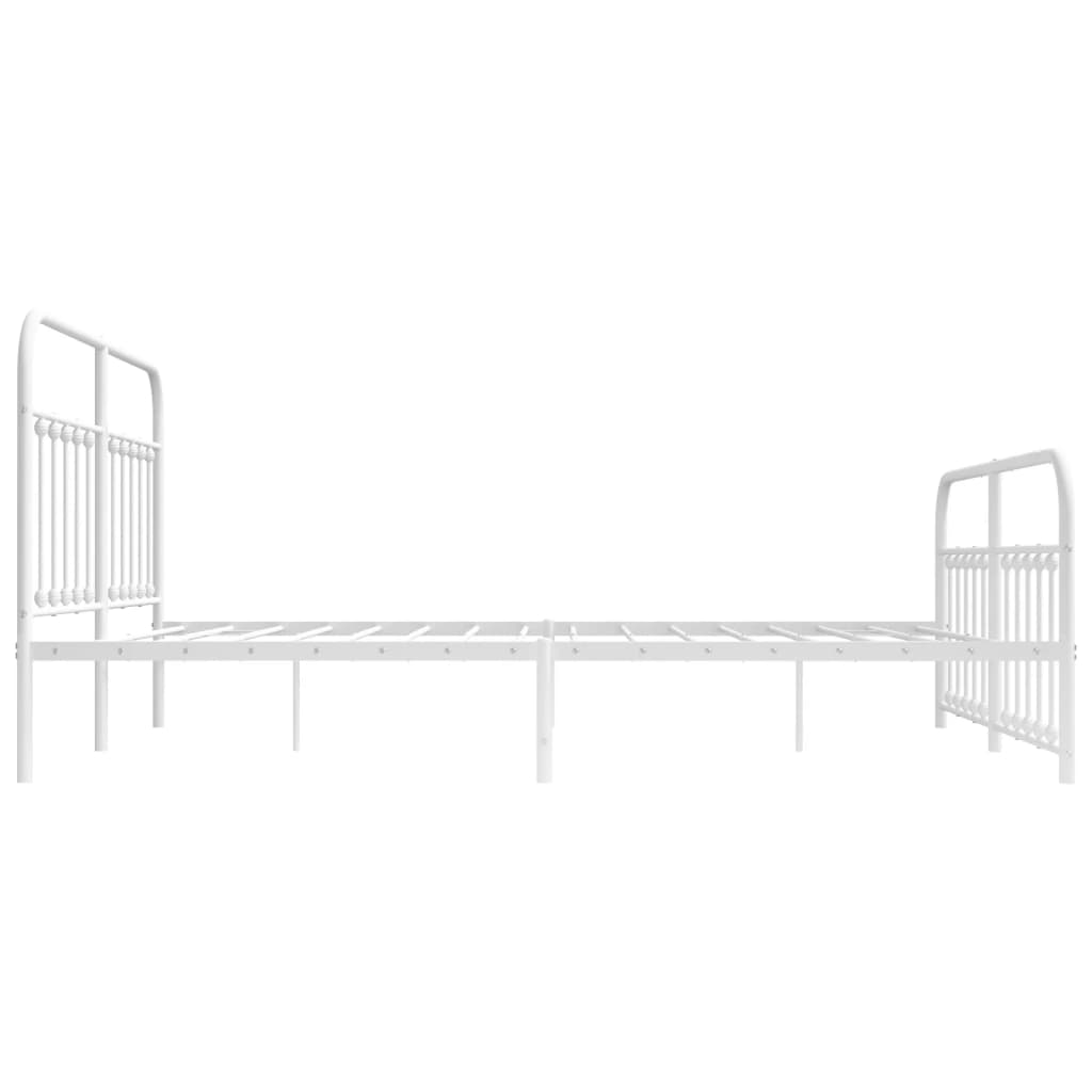 Bedframe Met Hoofd- En Voeteneinde Metaal Wit 180X200 Cm - Design Meubelz