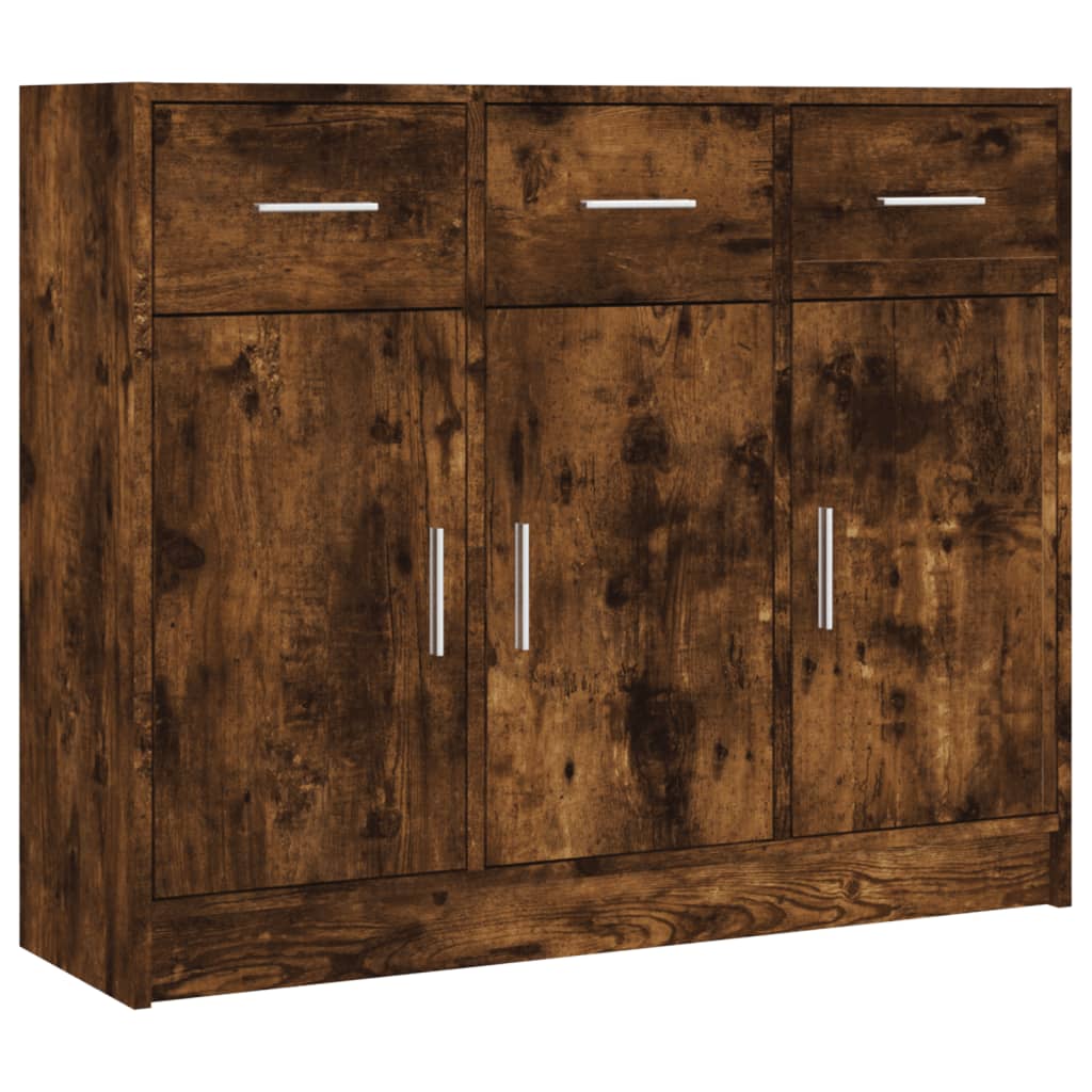 Dressoir 91X28X75 Cm Bewerkt Hout Gerookt Eikenkleurig - Design Meubelz