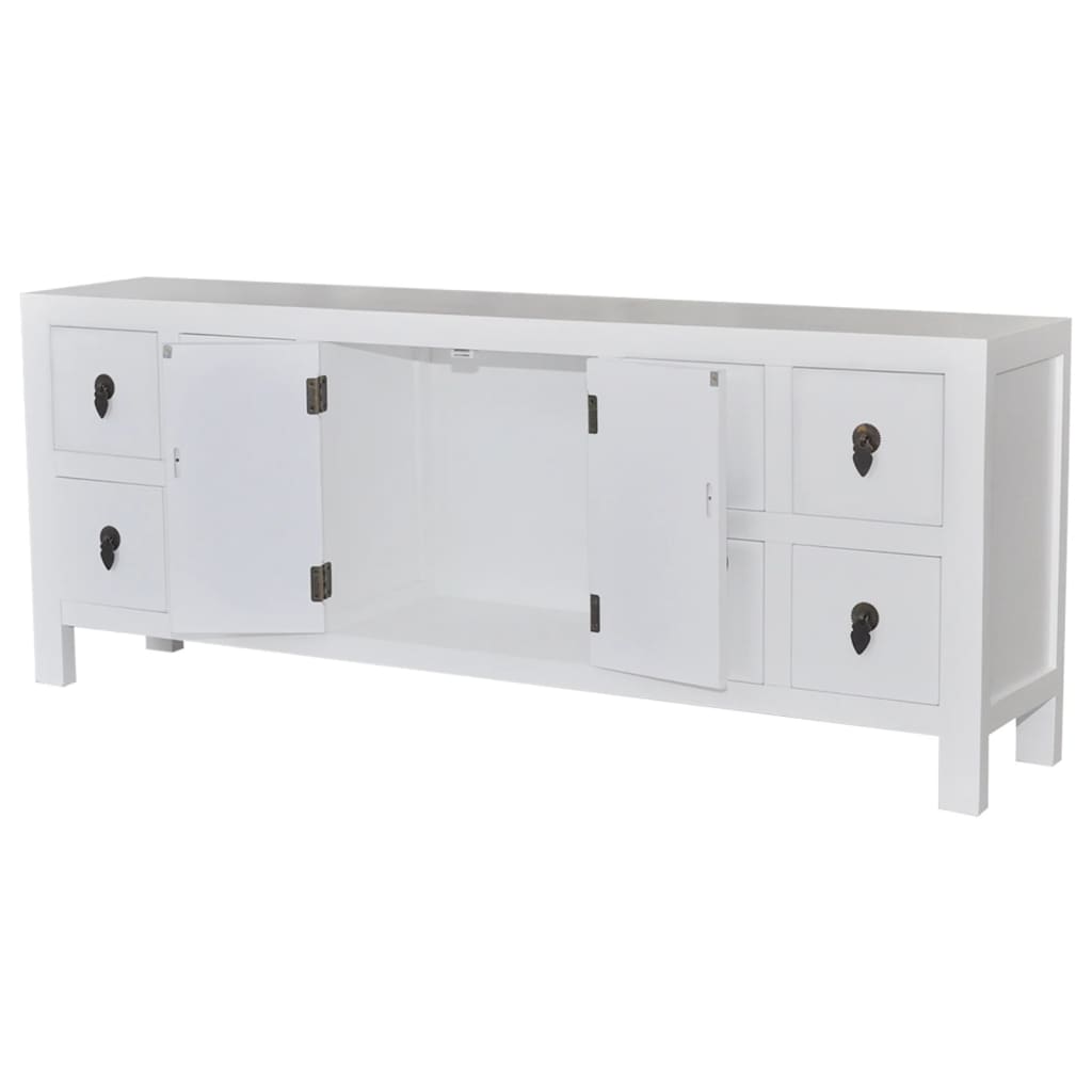 Tv-Meubel 110X24X48 Cm Bewerkt Hout Wit - Design Meubelz