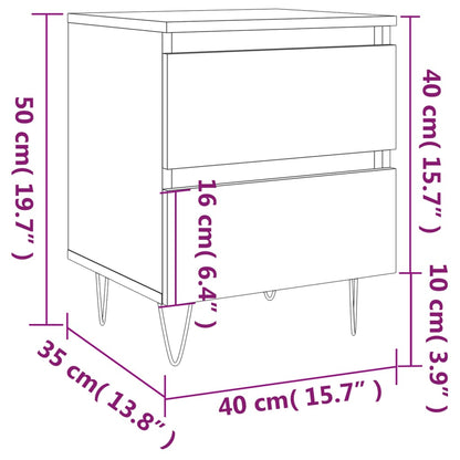 Nachtkastje 40X35X50 Cm Bewerkt Hout Hoogglans Wit 1 - Design Meubelz