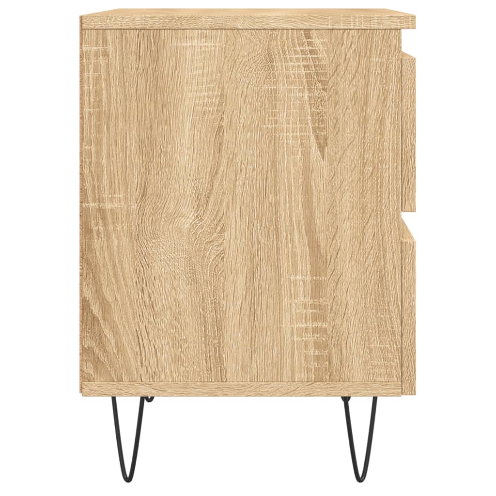 Nachtkastje 40X35X50 Cm Bewerkt Hout Sonoma Eikenkleurig - Design Meubelz