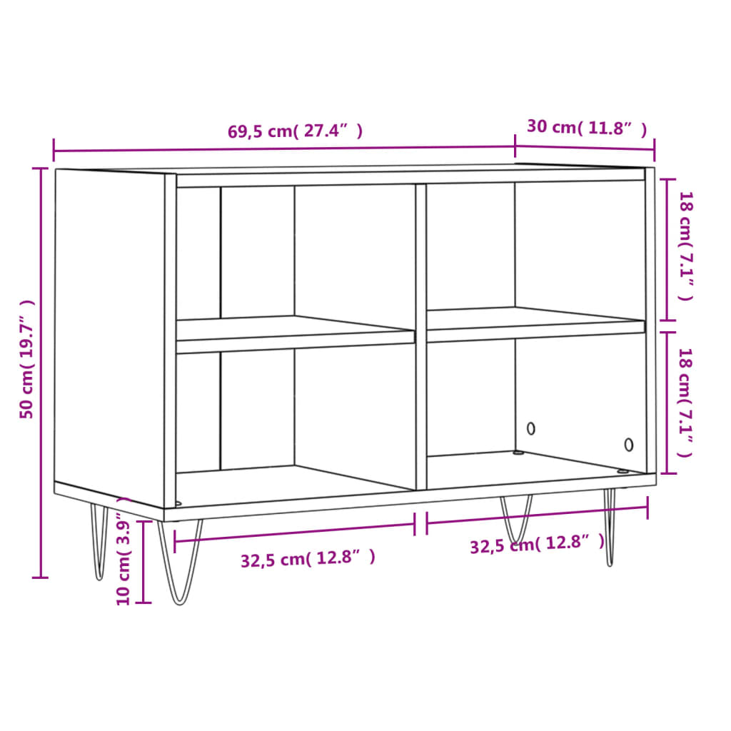 Tv-Meubel 69,5X30X50 Cm Bewerkt Hout Sonoma Eikenkleurig Sonoma eiken - Design Meubelz