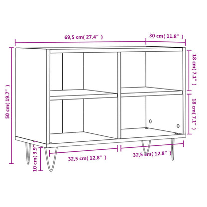 Tv-Meubel 69,5X30X50 Cm Bewerkt Hout Sonoma Eikenkleurig Sonoma eiken - Design Meubelz