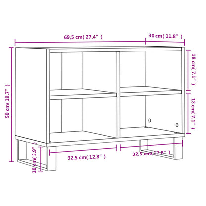 Tv-Meubel 69,5X30X50 Cm Bewerkt Hout Betongrijs Betongrijs - Design Meubelz