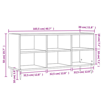 Tv-Meubel 103,5X30X50 Cm Bewerkt Hout Zwart Zwart - Design Meubelz