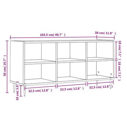 Tv-Meubel 103,5X30X50 Cm Bewerkt Hout Betongrijs Betongrijs - Design Meubelz