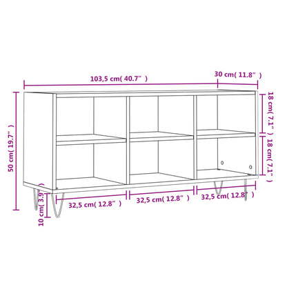 Tv-Meubel 103,5X30X50 Cm Bewerkt Hout Betongrijs Betongrijs - Design Meubelz