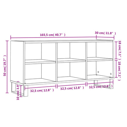 Tv-Meubel 103,5X30X50 Cm Bewerkt Hout Wit Wit - Design Meubelz