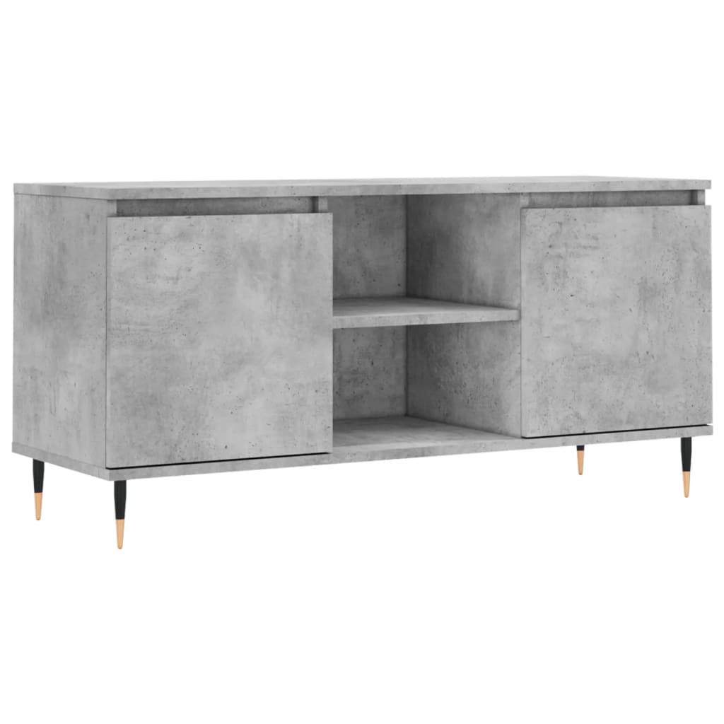 Tv-Meubel 104X35X50 Cm Bewerkt Hout Betongrijs Betongrijs - Design Meubelz