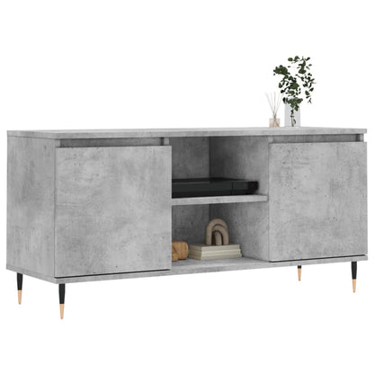 Tv-Meubel 104X35X50 Cm Bewerkt Hout Betongrijs Betongrijs - Design Meubelz