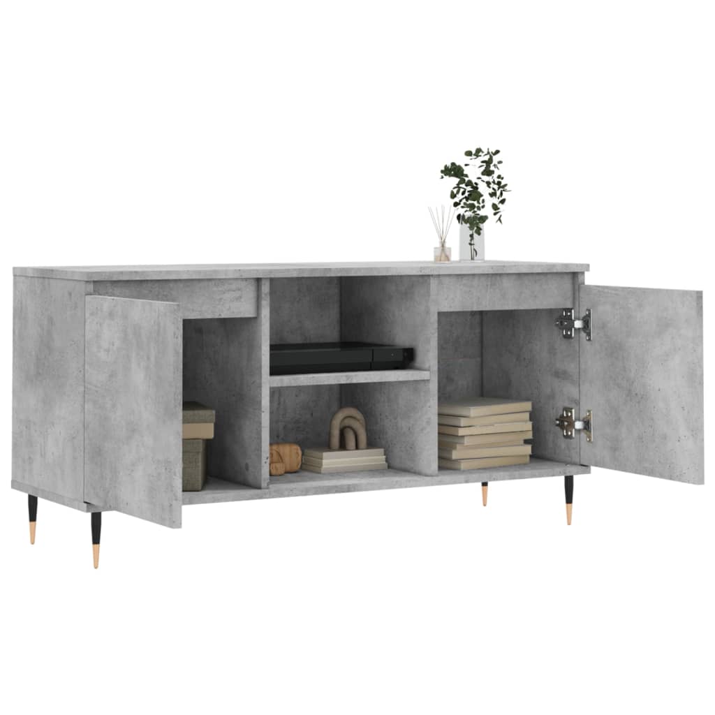 Tv-Meubel 104X35X50 Cm Bewerkt Hout Betongrijs Betongrijs - Design Meubelz