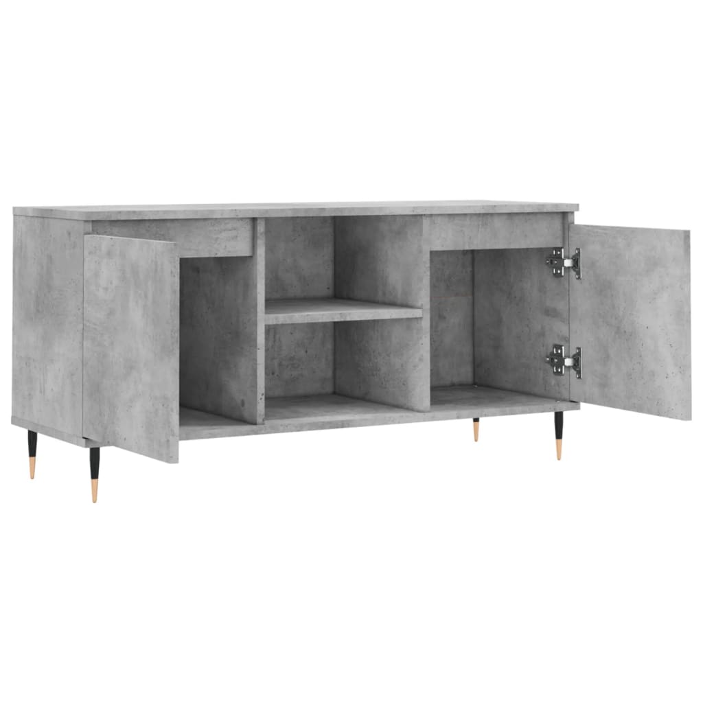 Tv-Meubel 104X35X50 Cm Bewerkt Hout Betongrijs Betongrijs - Design Meubelz