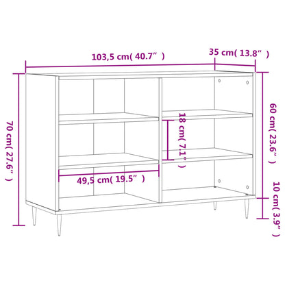 Dressoir 103,5X35X70 Cm Bewerkt Hout Wit - Design Meubelz