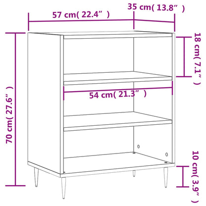 Dressoir 57X35X70 Cm Bewerkt Hout Grijs Sonoma Eikenkleurig - Design Meubelz