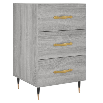 Nachtkastje 40X40X66 Cm Bewerkt Hout Grijs Sonoma Eikenkleurig - Design Meubelz