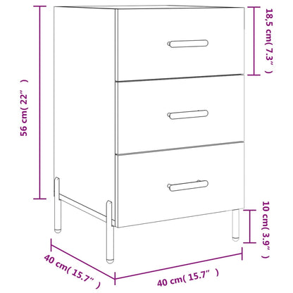 Nachtkastje 40X40X66 Cm Bewerkt Hout Wit - Design Meubelz