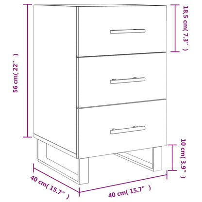 Nachtkastje 40X40X66 Cm Bewerkt Hout Gerookt Eikenkleurig - Design Meubelz