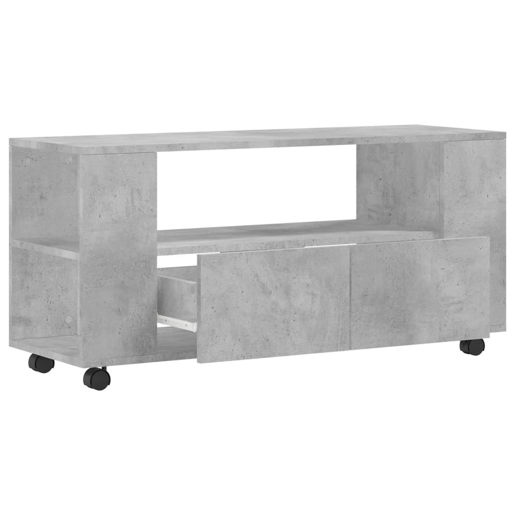 Tv-Meubel 102X34,5X43 Cm Bewerkt Hout Betongrijs Betongrijs - Design Meubelz