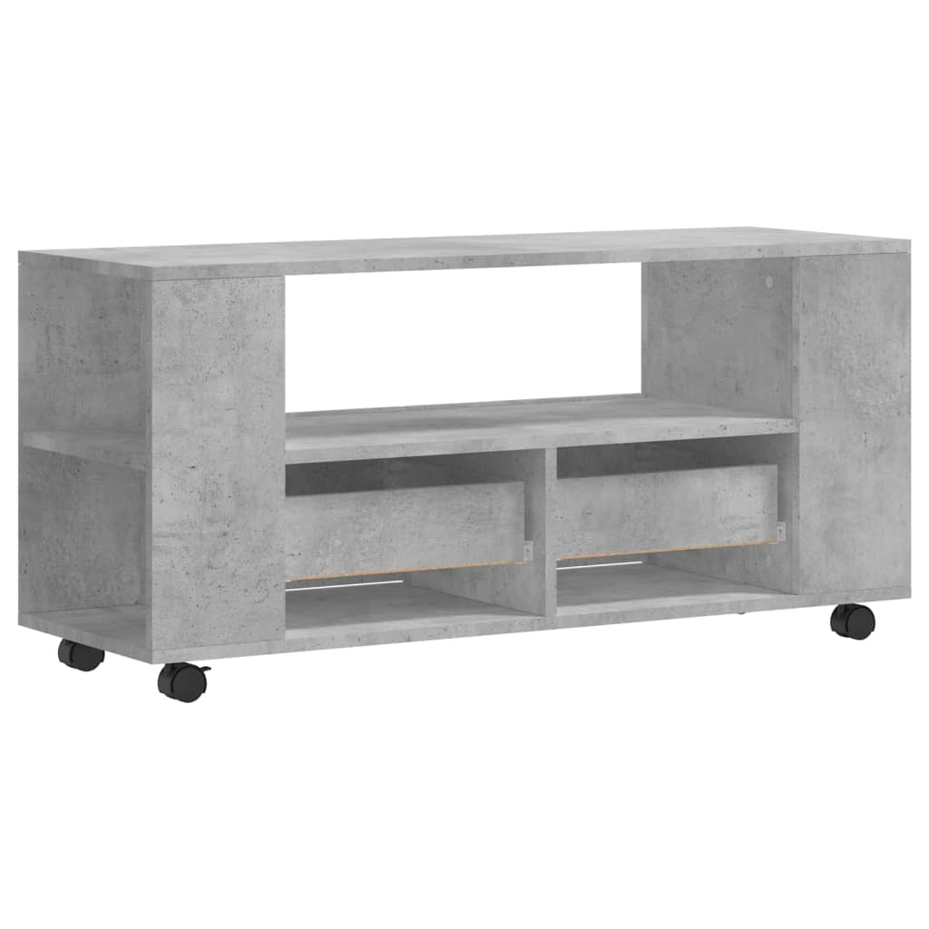 Tv-Meubel 102X34,5X43 Cm Bewerkt Hout Betongrijs Betongrijs - Design Meubelz