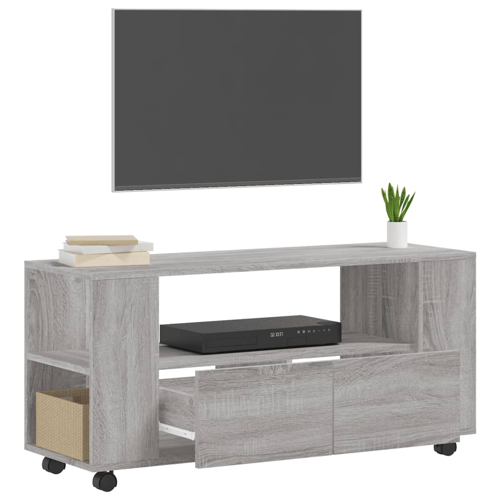 Tv-Meubel 102X34,5X43 Cm Bewerkt Hout Grijs Sonoma Eikenkleurig Grijs sonoma - Design Meubelz