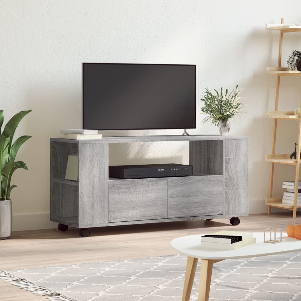 Tv-Meubel 102X34,5X43 Cm Bewerkt Hout Grijs Sonoma Eikenkleurig Grijs sonoma - Design Meubelz