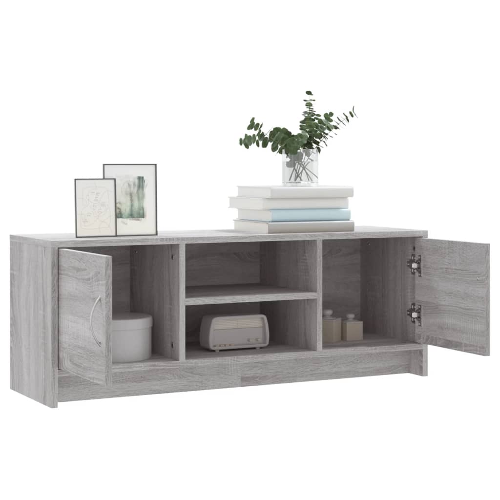 Tv-Meubel 102X30X37,5 Cm Bewerkt Hout Grijs Sonoma Eikenkleurig Grijs sonoma - Design Meubelz