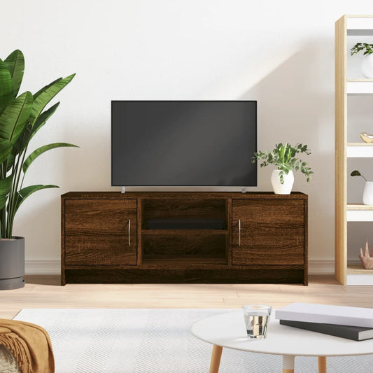 Tv-Meubel 102X30X37,5 Cm Bewerkt Hout Bruineikenkleurig Bruineiken - Design Meubelz